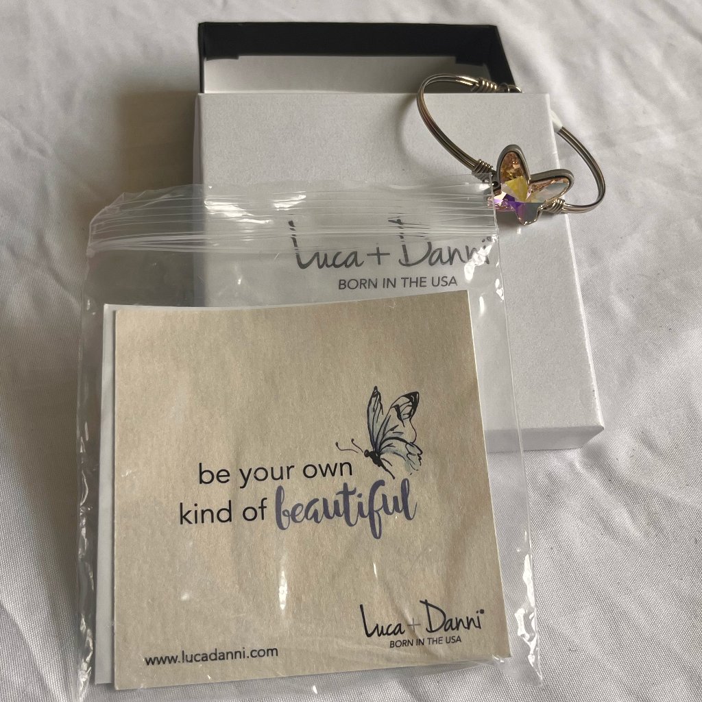 Luca Danni Womens Iridescent Butterfly Crystal Wire Bracelet 25$